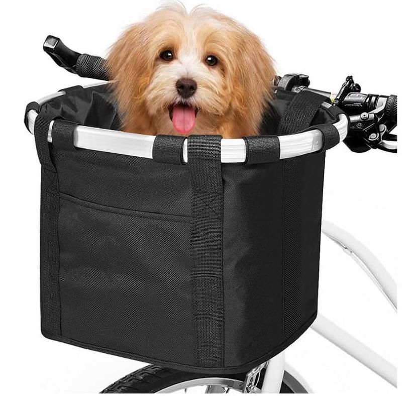 Wholesale Bike Basket Folding Small Pet Cat Dog Carrier Front Removable Bicycle Handlebar Basket BestSuppliers