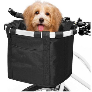 Wholesale Bike Basket, Folding Small Pet Cat Dog Carrier Front Removable Bicycle Handlebar Basket