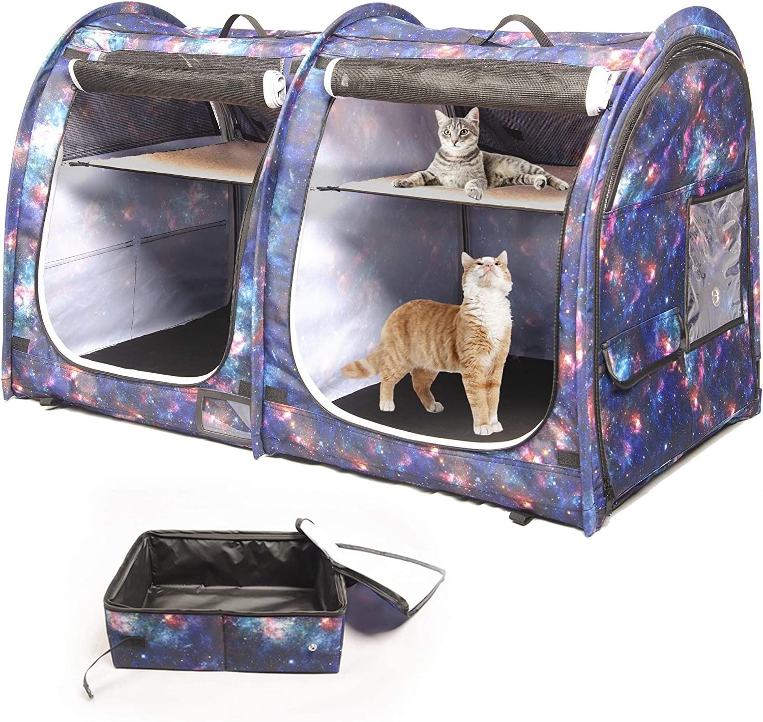 Galaxy Portable 2-in-1 Pet Carrier for Medium Dogs Large Cat Carrier for Outdoor Camping