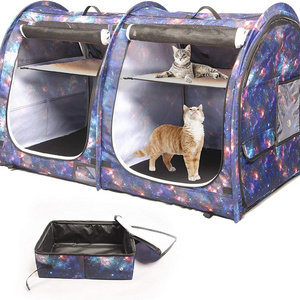 Galaxy Portable 2-in-1 Pet Carrier for Medium Dogs Large Cat Carrier for Outdoor Camping