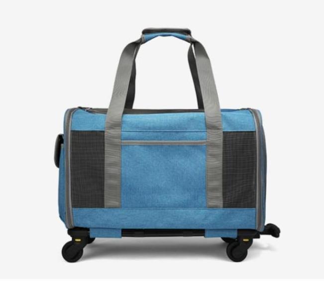 Cat Dog Carrier with Wheels Airline Approved Rolling Pet Carrier with Telescopic Handle