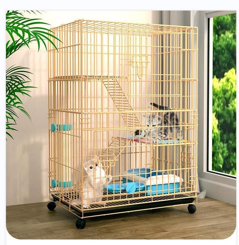 Large 3-Tier 42.9in Height Kitten House Furniture Metal Wire Small Animal Cage Pet Enclosure w/3 Front Doors 2 Ladders