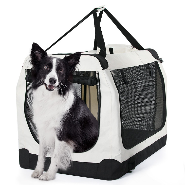 Folding Portable Soft Pet Dog Crate Carrier Kennel - 36 x 24 x 24 Inches, Black