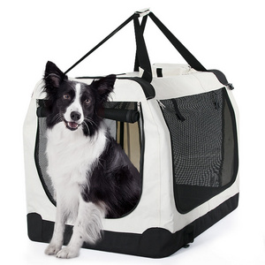 Folding Portable Soft Pet Dog Crate Carrier Kennel - 36 x 24 x 24 Inches, Black