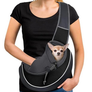 Pet Dog Sling Carrier Mesh Hand Free Adjustable Dog Satchel Carrier Bag for Small Medium Dog Cat Rabbit