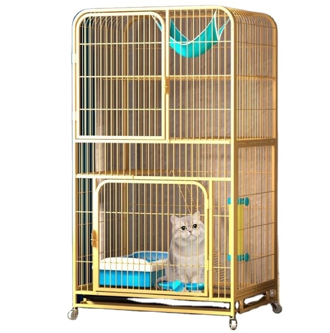 Large 3-Tier 42.9in Height Kitten House Furniture Metal Wire Small Animal Cage Pet Enclosure w/3 Front Doors 2 Ladders