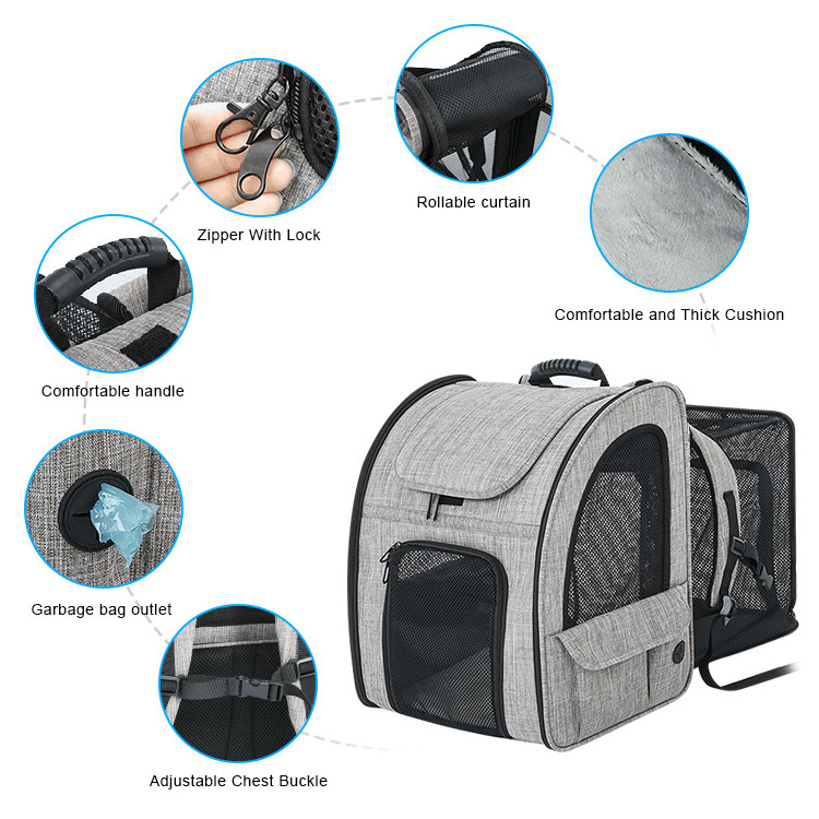 Hot Sell Foldable Pet Backpack Breathable Backpack for Puppies Dogs Cat Pet Carrier Backpack