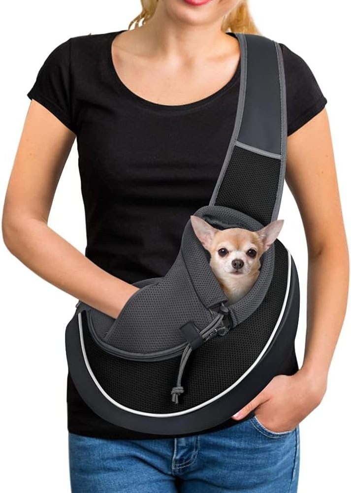 Outdoor Travel Comfortable Adjustable Functional Breathable Mesh Single Shoulder Small Dog Cat Pet Carrier Sling Bag