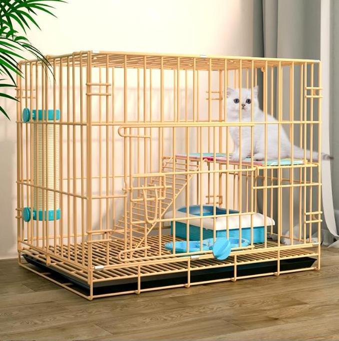 Large 3-Tier 42.9in Height Kitten House Furniture Metal Wire Small Animal Cage Pet Enclosure w/3 Front Doors 2 Ladders