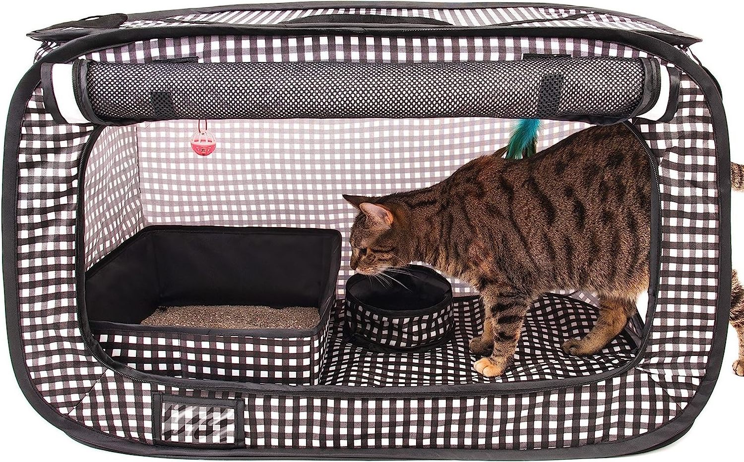 Cat Travel Carrier,Collapsible Cat Carrier Bag with Zipper Lock and Breathable Mesh Openings for Car