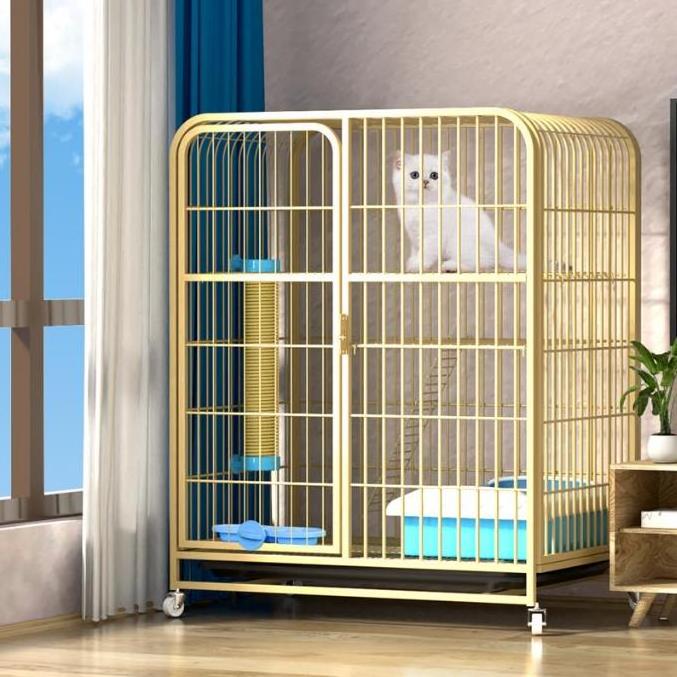 Large 3-Tier 42.9in Height Kitten House Furniture Metal Wire Small Animal Cage Pet Enclosure w/3 Front Doors 2 Ladders