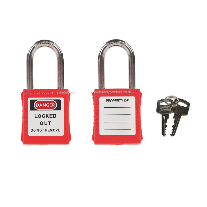 Steel Shackle Safety Padlocks With Anti Slip Body and Master Keys LOTO Padlock Keyed Differ G01B