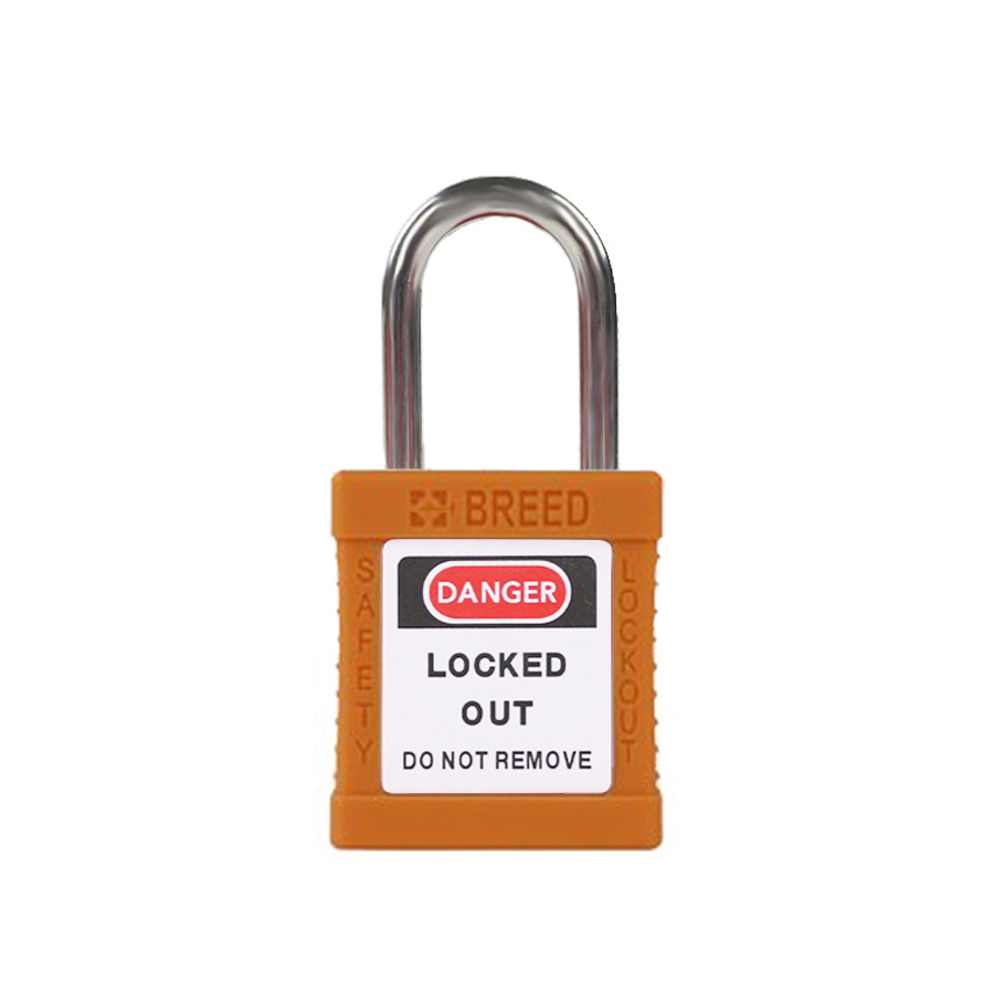 red safety plastic padlock 38mm Industrial Safety Pad Locks With Stainless Steel Shackle  KA G07E