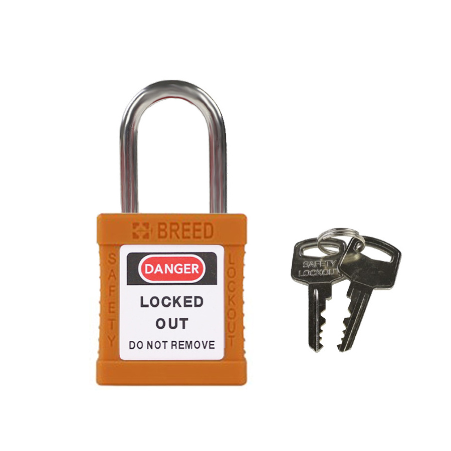 red safety plastic padlock 38mm Industrial Safety Pad Locks With Stainless Steel Shackle  KA G07E