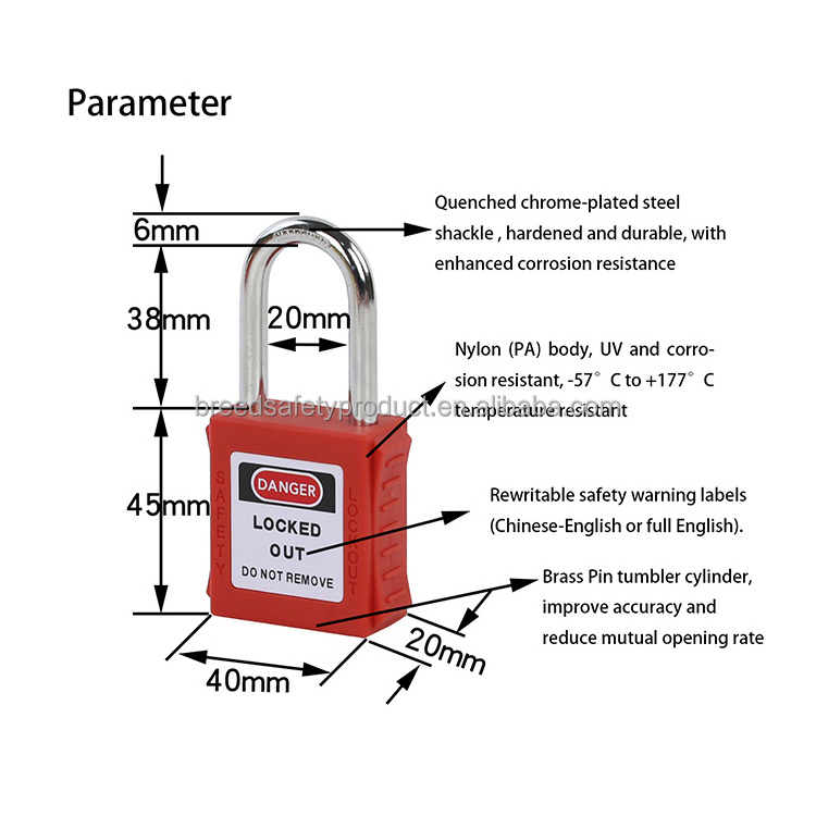 6MM*38MM 304 Steel Shackle or Chromed Steel Shackle Safety Padlocks Keyed Alike and Differ G01B