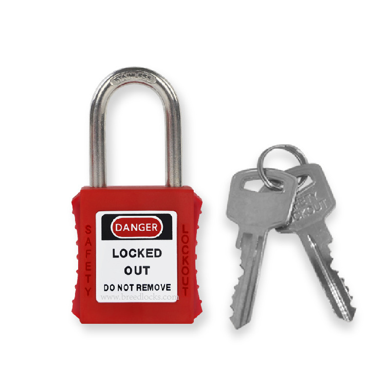 Anti Rust 304 Stainless Steel Shackle 6 Pin Brass Cylinder Padlocks Keyed Alike or Individually G01BS Lockout Tagout