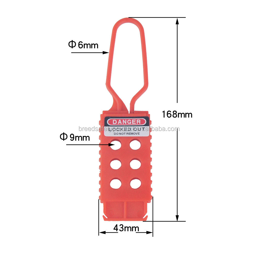 Insulated Nylon Hasp Plastic Lockout LOTO Hasp 6 Padlocks