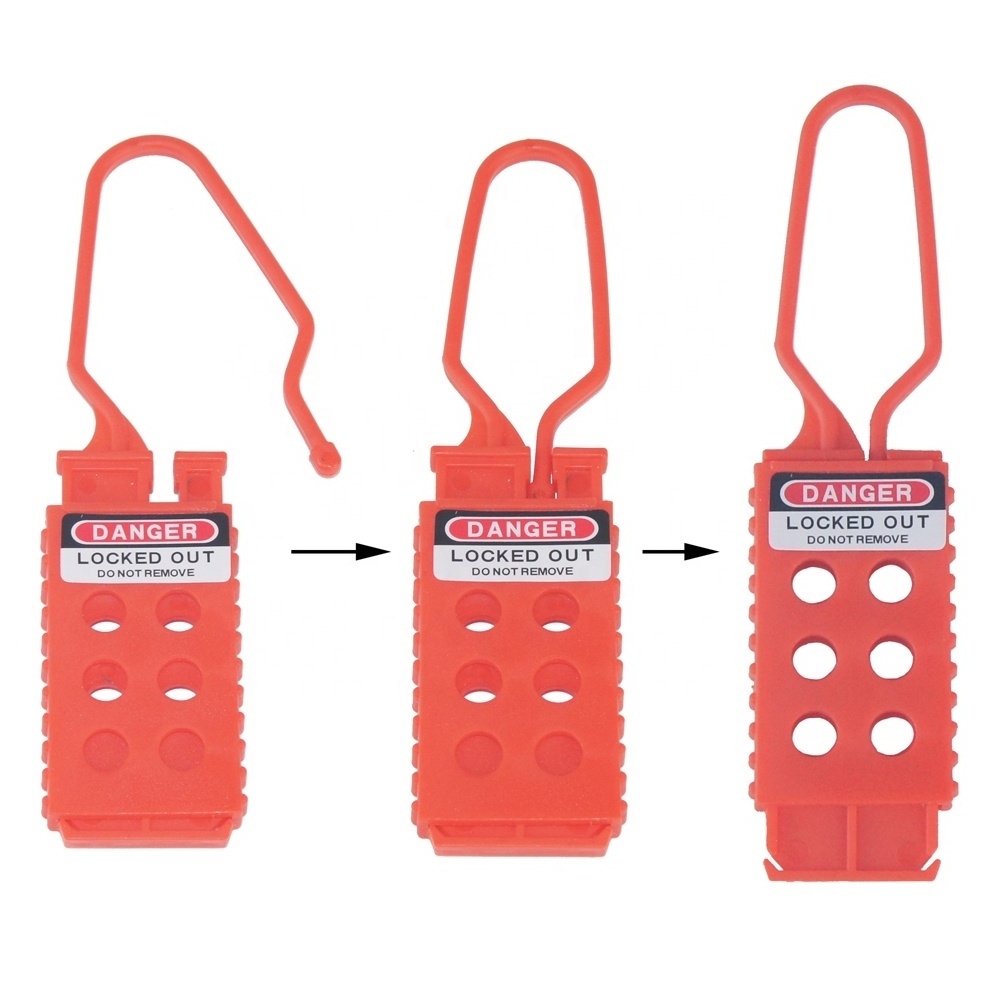 Insulated Nylon Hasp Plastic Lockout LOTO Hasp 6 Padlocks