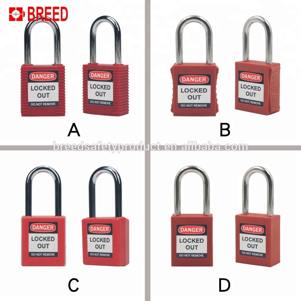 BREED LOTO Safety Padlock Plastic Body Short Shackle KA 38mm long shacke padlock