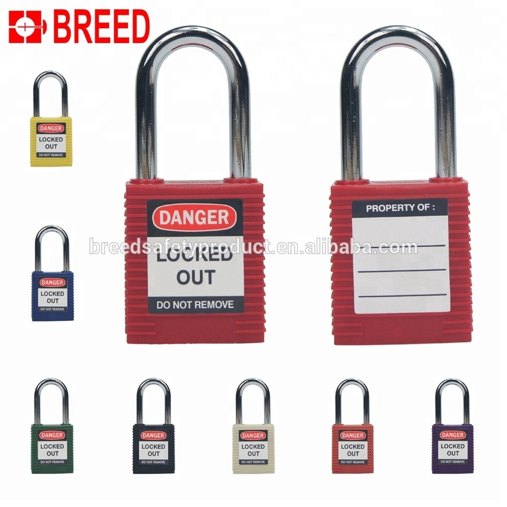 BREED LOTO Safety Padlock Plastic Body Short Shackle KA 38mm long shacke padlock