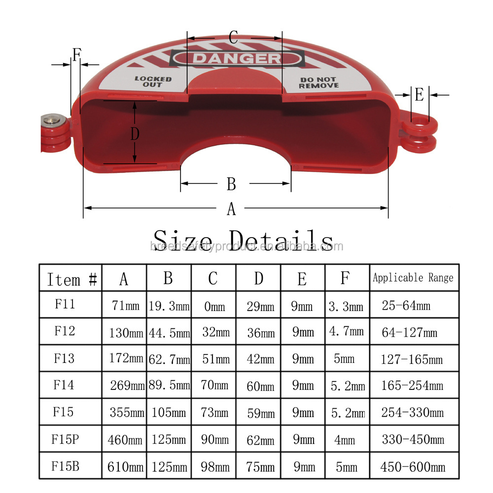 Plastic ABS Loto Extra Large Safety Gate Valve Lockout Valve Locking device