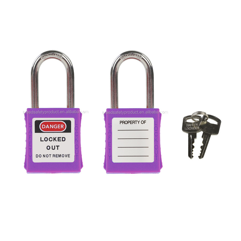 purple lockout padlock Industrial Safety Padlock with Metal Shackle Pad Locks G08B