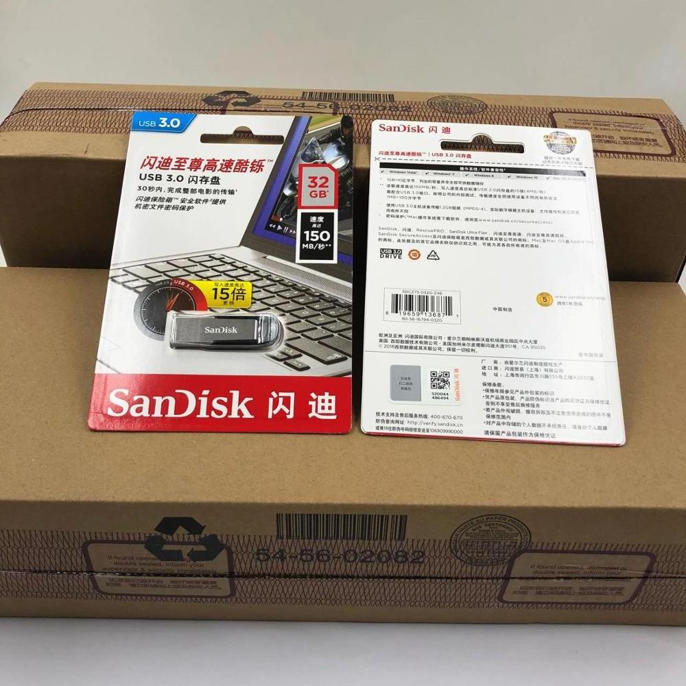 wholesale SanDisk CZ73 USB Flash Drive 128GB 64GB 32GB 16GB USB 3.0 Metal Encryption Pen Drive 16GB Memory Stick Storage Device