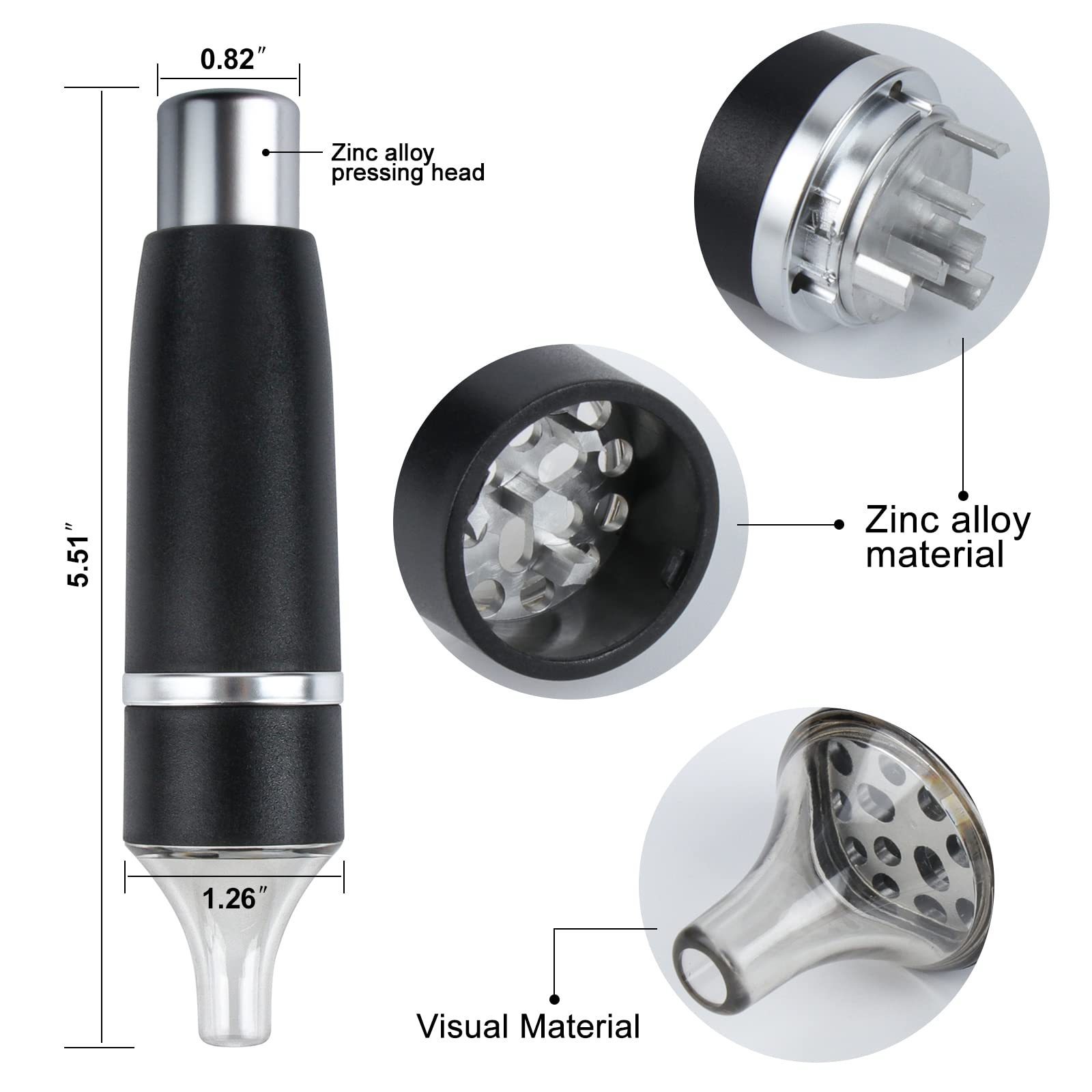 portable manual press pen type smoke grinder