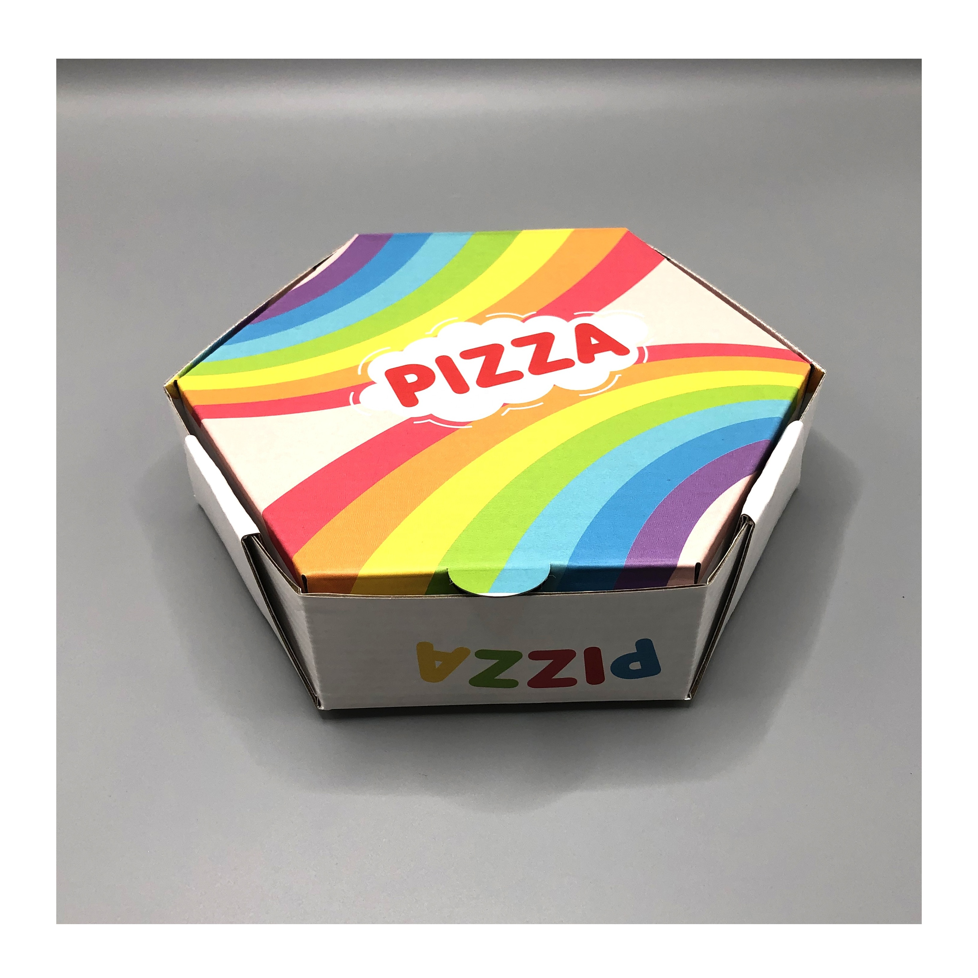 10 Inch 14 Inch 16 Inch Kraft Corrugated Octangle Shape Pink Aluminum Foil Pizza Packaging Paper Box With Custom Logo