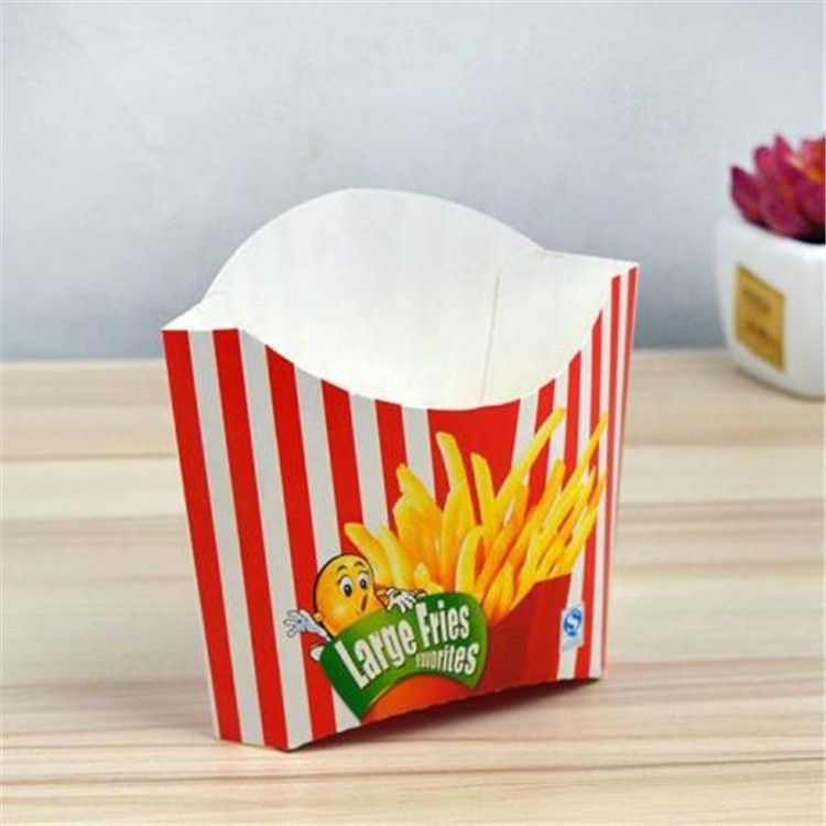 disposable BIO cheap price french fries kraft/white custom logo printed fast food paper box