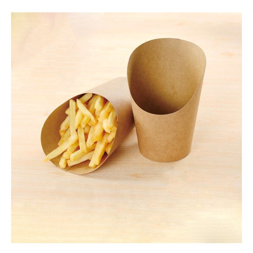 disposable BIO cheap price french fries kraft/white custom logo printed fast food paper box