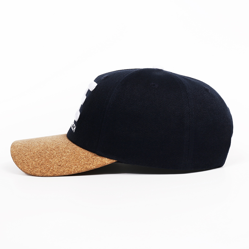 OEM Customised 6 Panel Canvas Curved Wooden Brim Sports Hats Custom 3D Embroidery Logo Men Baseball Caps