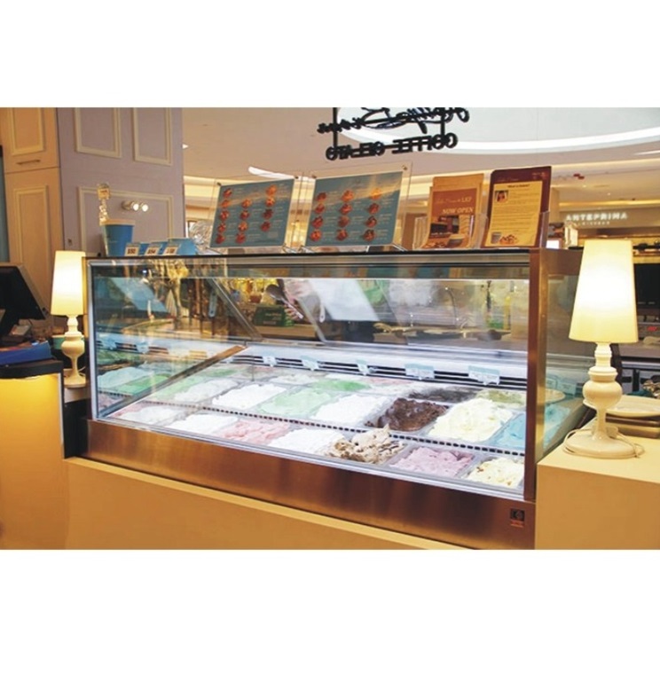 Various Good Quality Commercial Ice Cream Display Showcase Freezer