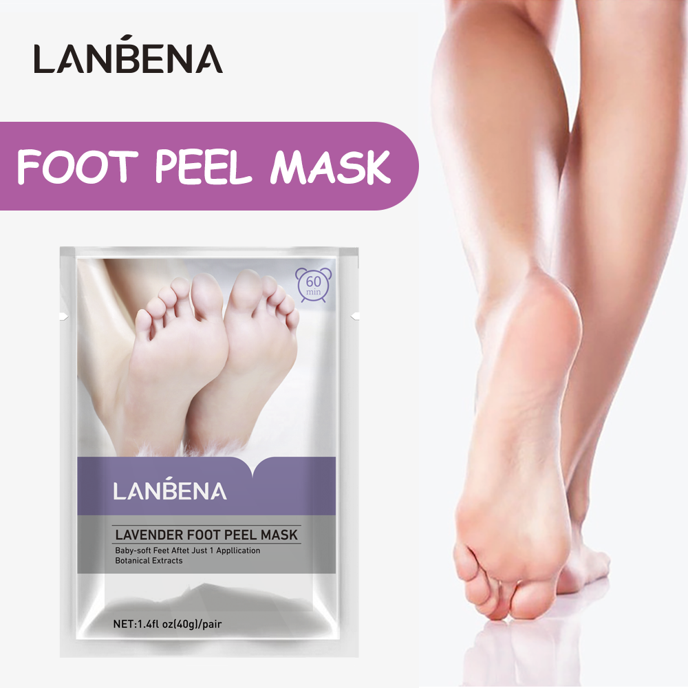 LANBENA lavender baby soft feet exfoliating moisturizing foot peel mask skin care