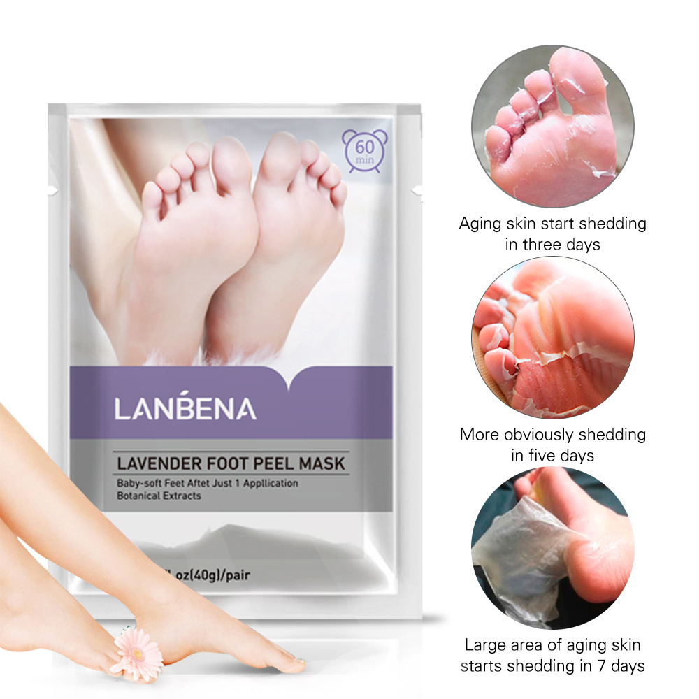 LANBENA lavender baby soft feet exfoliating moisturizing foot peel mask skin care