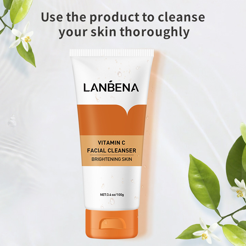 LANBENA Vitamin C Foam Face Wash Nourishing Whitening Skin Facial Cleanser For Men