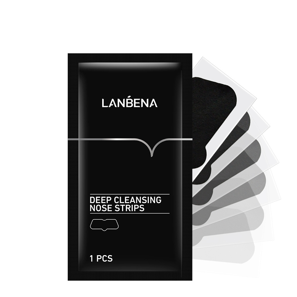 LANBENA Wholesale Bamboo Charcoal Deep Cleansing Pore Shrink Blackhead Remover Nose Mask Pore Strips