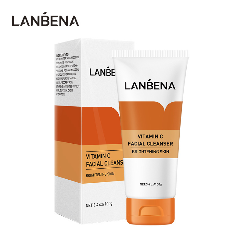 LANBENA Vitamin C Foam Face Wash Nourishing Whitening Skin Facial Cleanser For Men