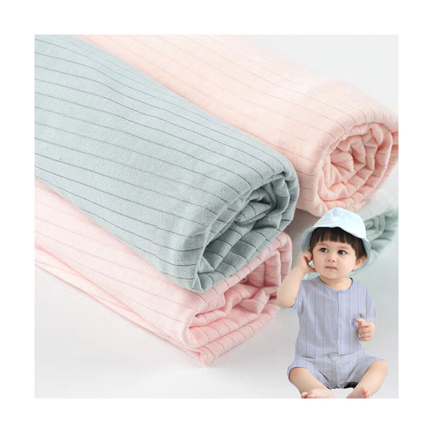 Wholesale Breathable Eco-Friendly Knitted Spandex Organic Bamboo Fiber Fabric For Baby Cloth