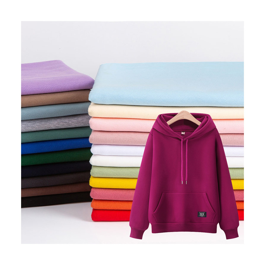 High Quality out door terry fleece CVC 80% cotton 20% polyester knitted french terry fleece hoodie fleece fabric for sale