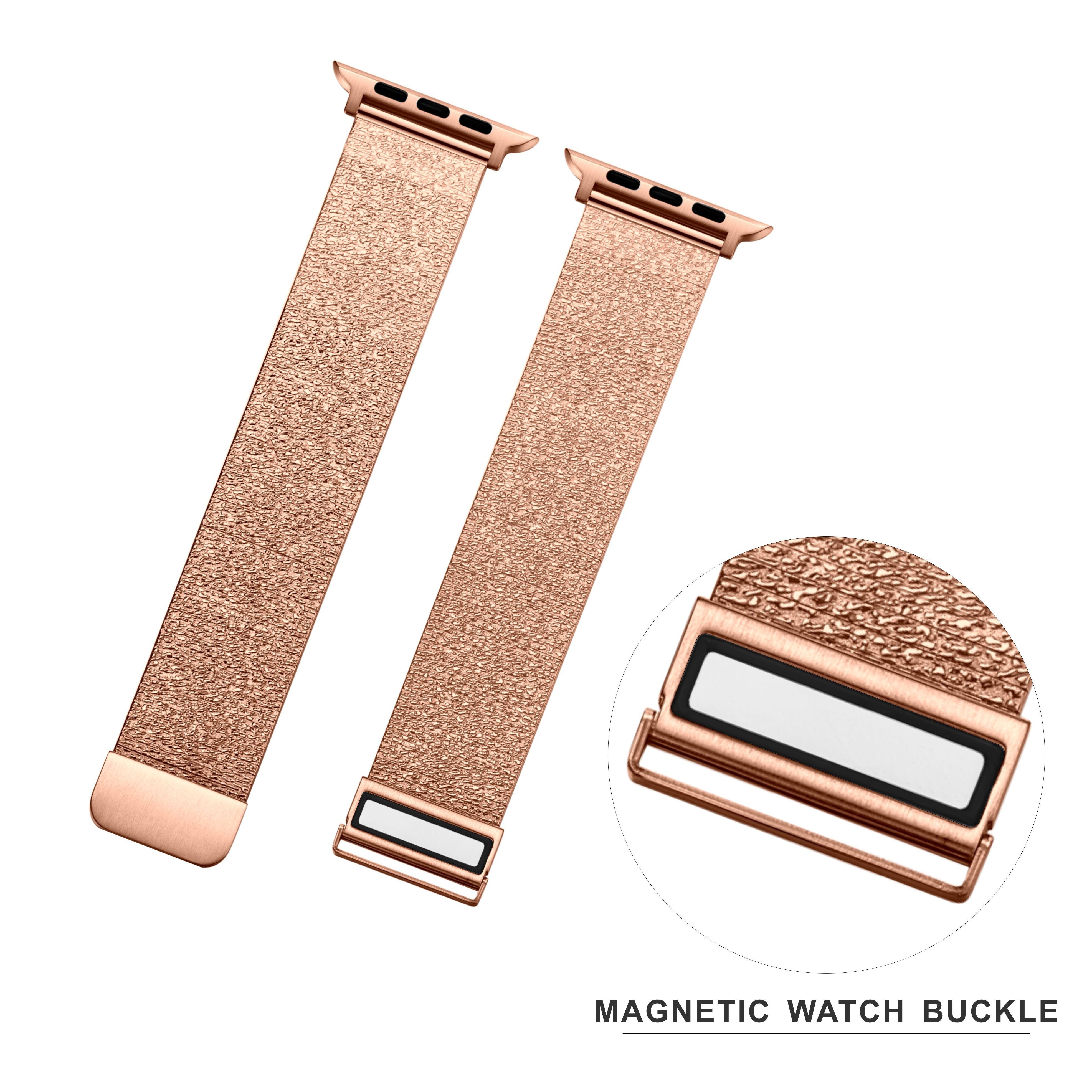 New style earl texture Magnetic milanese Mesh Stainless Steel Metal Smart Watch Strap band 42mm 38mm for series5 6 7