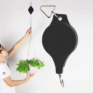 Retractable Pulley Hanging Basket Pull Down Hanger Hanging Garden Flower Plant Pots Planter Hook