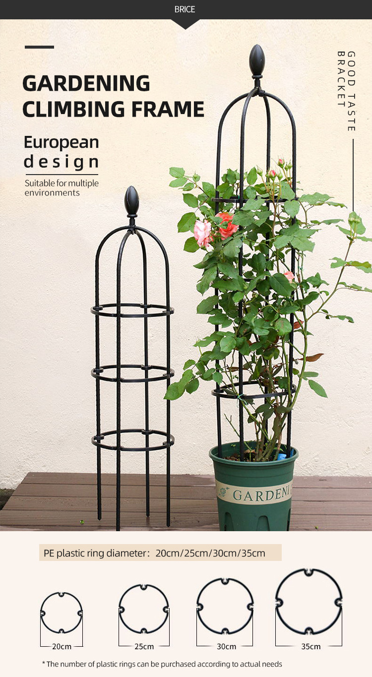 Durable Metal Trellis Obelisk for Climbing Plants Modern Garden Plant Support Stakes with Coated Iron Fence Gate Farm Fence Use