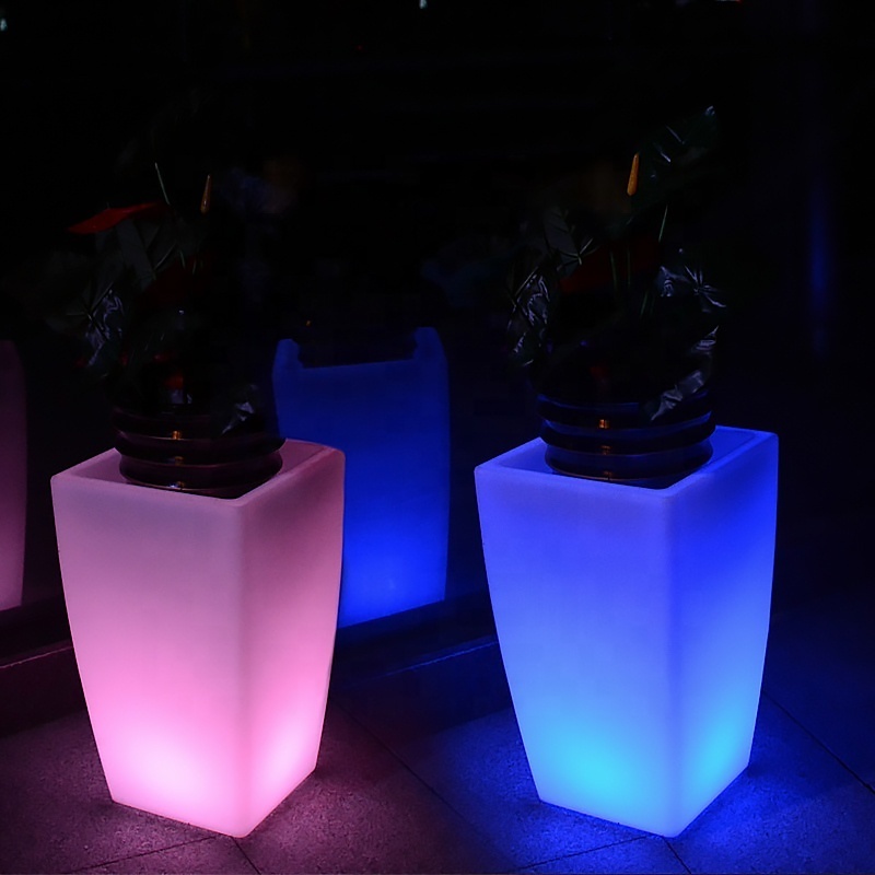 Glowing Light Up Outdoor illuminated Flower Plant Pot Color Changing Garden Waterproof Led Home Pot