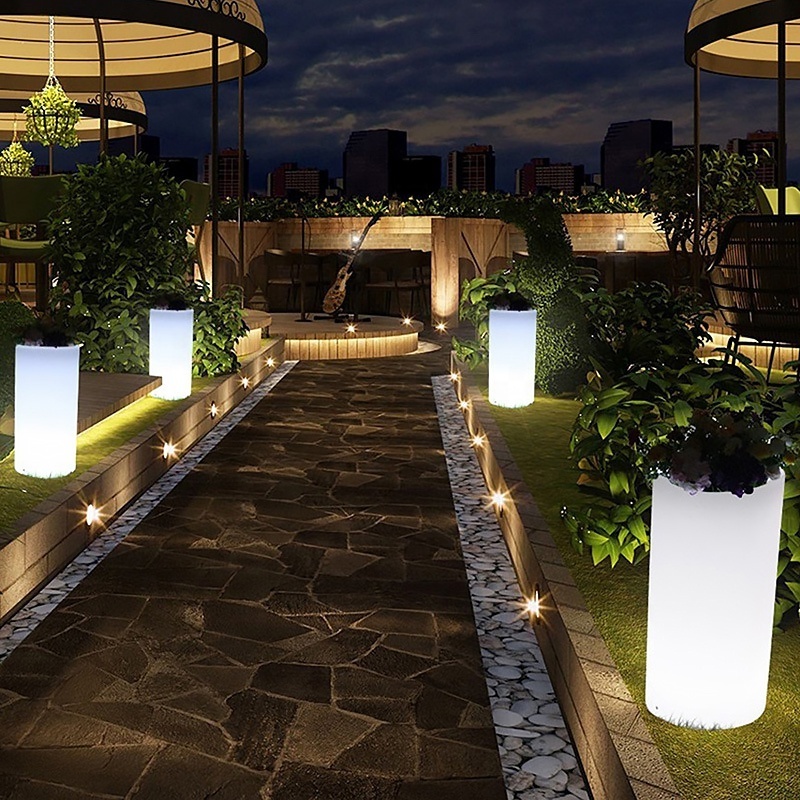 Glowing Light Up Outdoor illuminated Flower Plant Pot Color Changing Garden Waterproof Led Home Pot