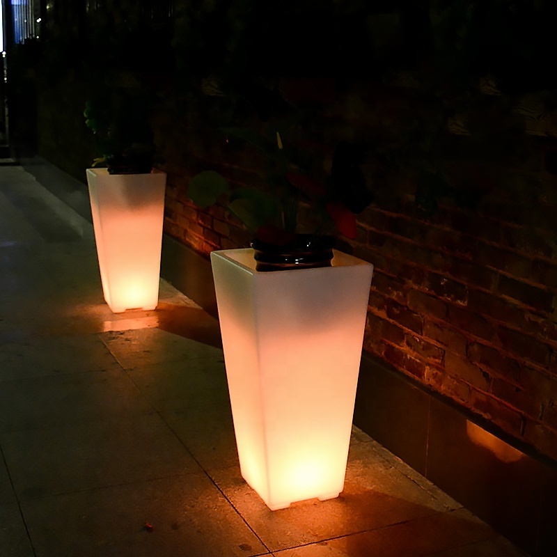 Glowing Light Up Outdoor illuminated Flower Plant Pot Color Changing Garden Waterproof Led Home Pot