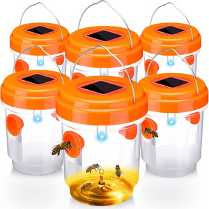 Waterproof Solar Powered Wasp Trap Catcher Killer with UV LED Light for Outdoors