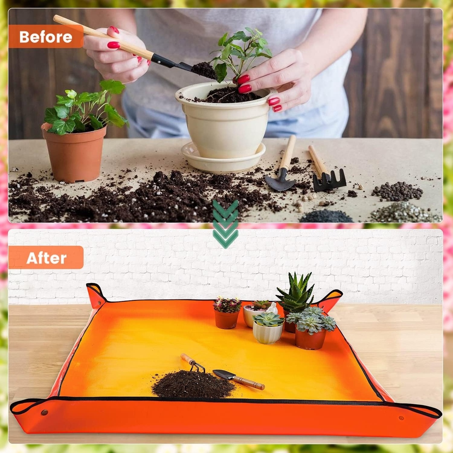 Waterproof Potting Tray Foldable Succulent Potting Mat