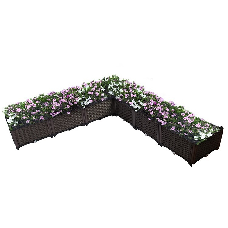 Plant Box for Gift in Stock Plastic Indoor Outdoor Garden Bed, Plant Root Growing Flower Square Planter High Quality Garden Bed