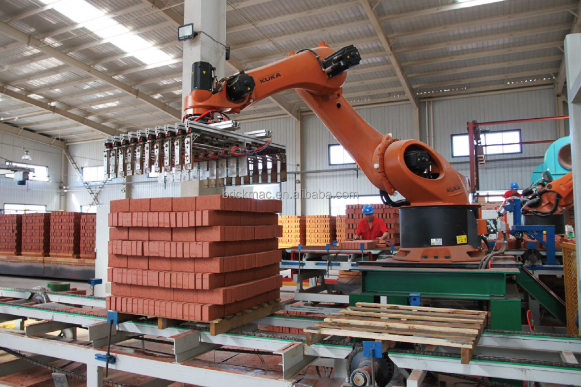 mini clay brick plant with Industrial robotic arm brick stacker stacking Laying Robot Automatic Clay Brick cutting machinery